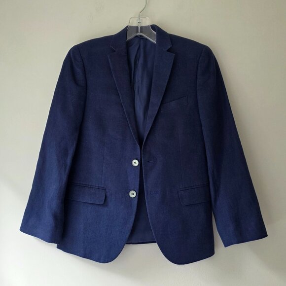 RALPH LAUREN Linen Blazer | Boy's 12 | Pockets Blue RN 90736 Wedding Event EUC - Picture 1 of 9